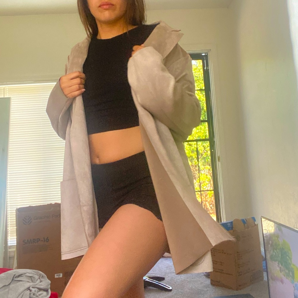 Beige trench coat